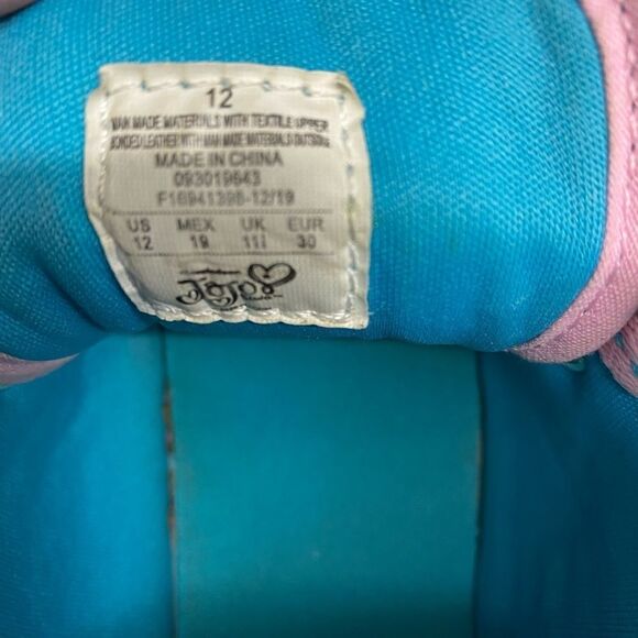 Girls JoJo Siwa pink high top sequin sparkly blue bow sneakers - Picture 6 of 8